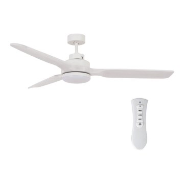 Lucci air 213055 - Ventilador de teto LED SHOALHAVEN GX53/17W/230V, paulownia/branco, Ø 142 cm + comando remoto