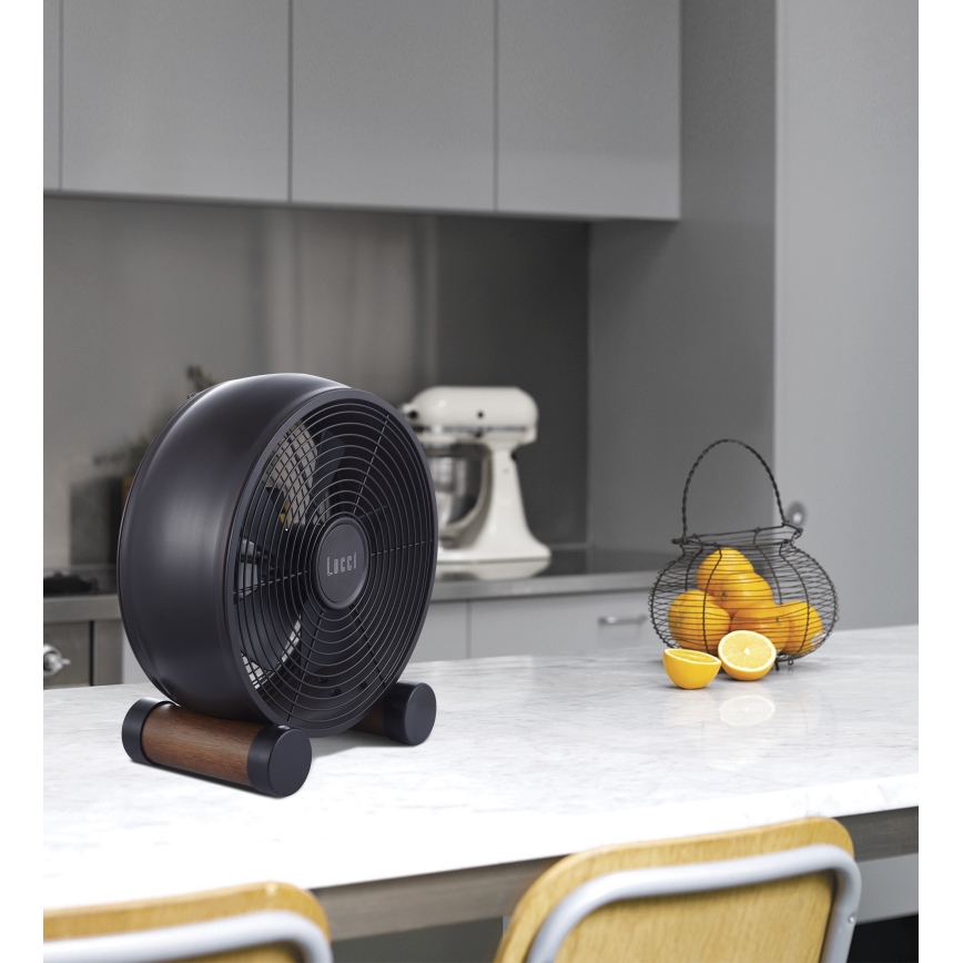 Lucci air 213121 - Ventoinha de mesa BREEZE castanha, Ø 28 cm