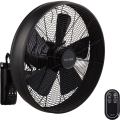 Lucci air 213124 - Ventoinha de parede BREEZE 55W/230V preto + controlo remoto