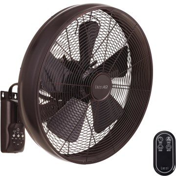 Lucci air 213125 - Ventoinha de parede BREEZE 55W/230V preto/castanho + controlo remoto