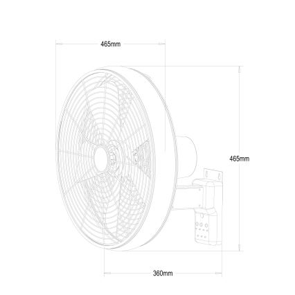 Lucci air 213125 - Ventoinha de parede BREEZE 55W/230V preto/castanho + controlo remoto