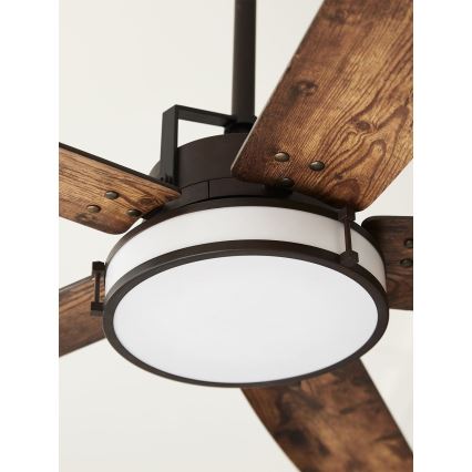 Lucci air 213175 - Ventilador de teto LED regulável LOUISVILLE 1xGX53/18W/230V castanho + comando à distância
