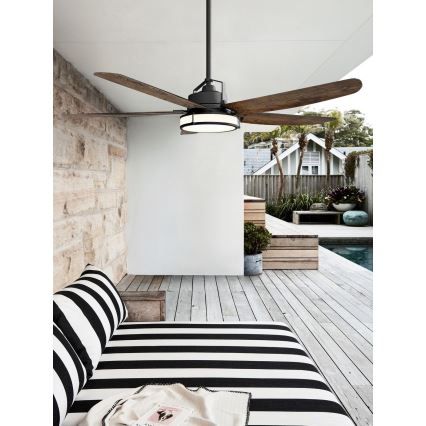 Lucci air 213175 - Ventilador de teto LED regulável LOUISVILLE 1xGX53/18W/230V castanho + comando à distância