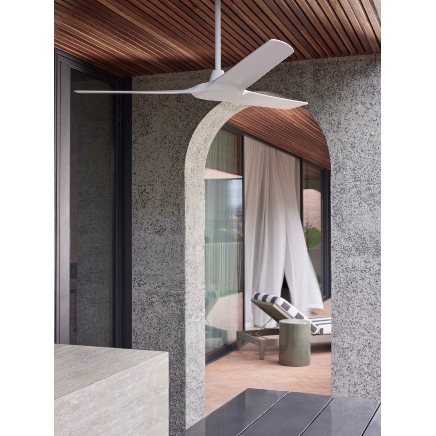 Lucci Air 21321549 - Ventilador de teto ABYSS diâmetro 142 cm IP66 branco + controlo remoto