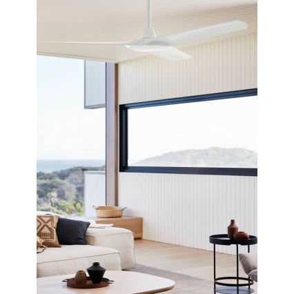 Lucci Air 21321549 - Ventilador de teto ABYSS diâmetro 142 cm IP66 branco + controlo remoto