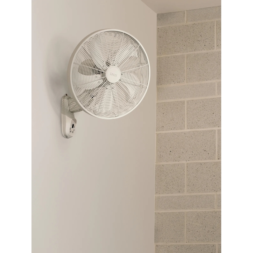 Lucci Air 21326649 - Ventilador de parede GLIDE 36W/230V Ø 45 cm branco + controlo remoto