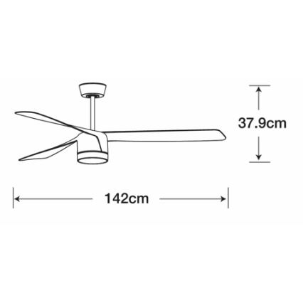Lucci air 213281 - Ventilador de teto PEREGRINE 1xGX53/12W/230V preto + comando à distância