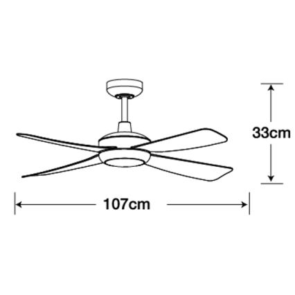 Lucci air 213303 - Ventilador de teto LED dimmerizável SLIPSTREAM 1xGX53/12W/230V preto + comando à distância