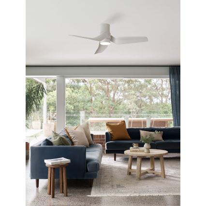 Lucci air 213353 - Ventilador de teto LED regulável NAUTICA 1xGX53/12W/230V branco + comando à distância
