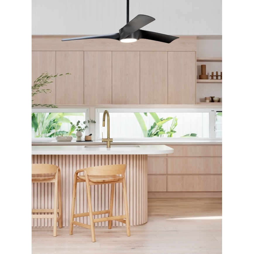 Lucci air 213358 - Ventilador de teto LED regulável LINE 1xGX53/12W/230V preto + comando à distância