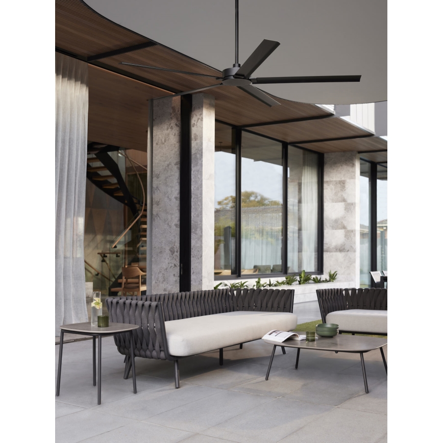 Lucci air 21616149 - Ventilador de teto MONZA IP55 preto + comando à distância