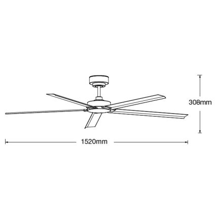 Lucci air 21616149 - Ventilador de teto MONZA IP55 preto + comando à distância