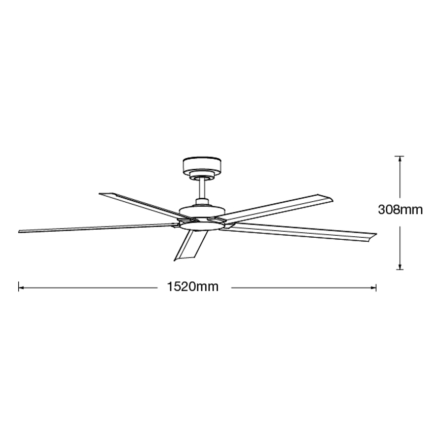 Lucci air 21616149 - Ventilador de teto MONZA IP55 preto + comando à distância