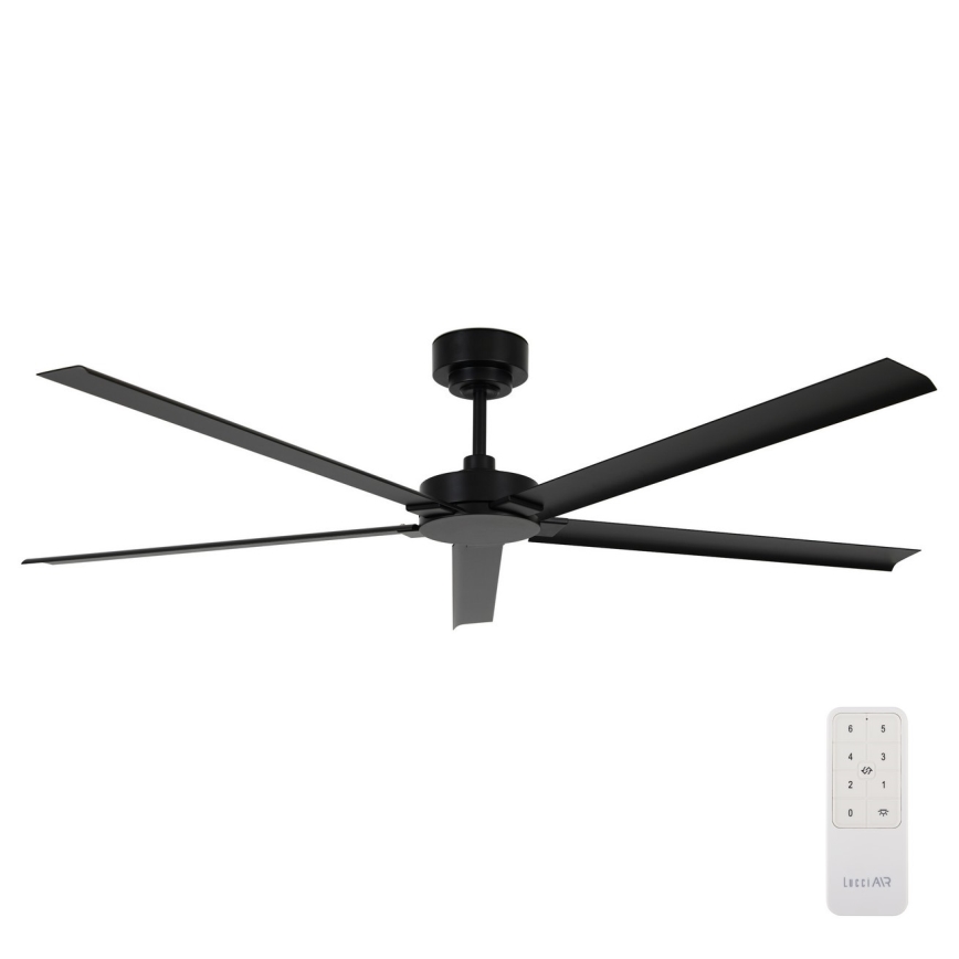 Lucci air 21616149 - Ventilador de teto MONZA IP55 preto + comando à distância