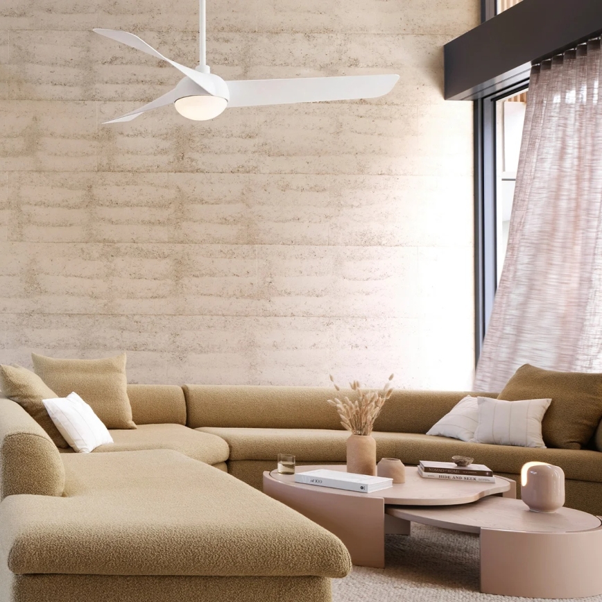Lucci Air 21617049 - Ventilador de teto LED dimerizável OSPREY 1xGX53/12W/230V diâmetro 132 cm branco + controlo remoto