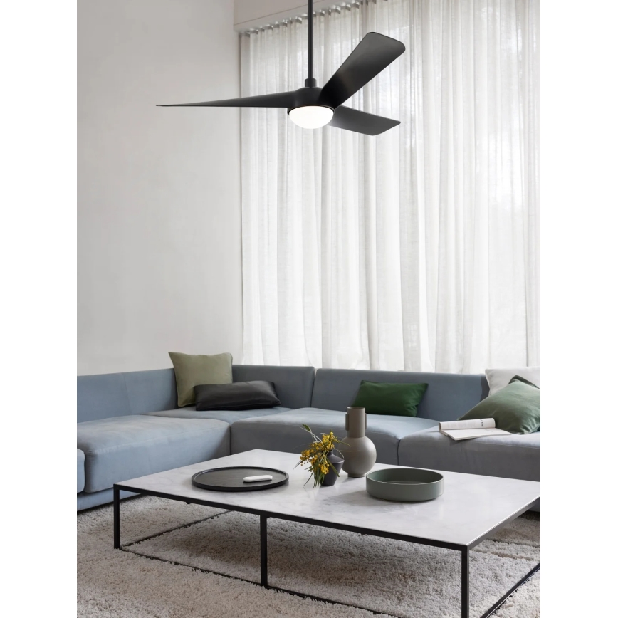 Lucci Air 21617149 - Ventilador de teto LED dimerizável OSPREY 1xGX53/12W/230V diâmetro 132 cm preto + controlo remoto