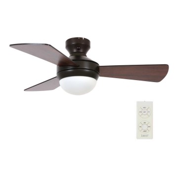Lucci Air 512311 - Ventilador de teto AIRLIE HUGGER 2xE27/15W/230V madeira/castanho Ø 91 cm + controlo remoto