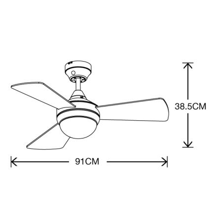 Lucci Air 512311 - Ventilador de teto AIRLIE HUGGER 2xE27/15W/230V madeira/castanho Ø 91 cm + controlo remoto