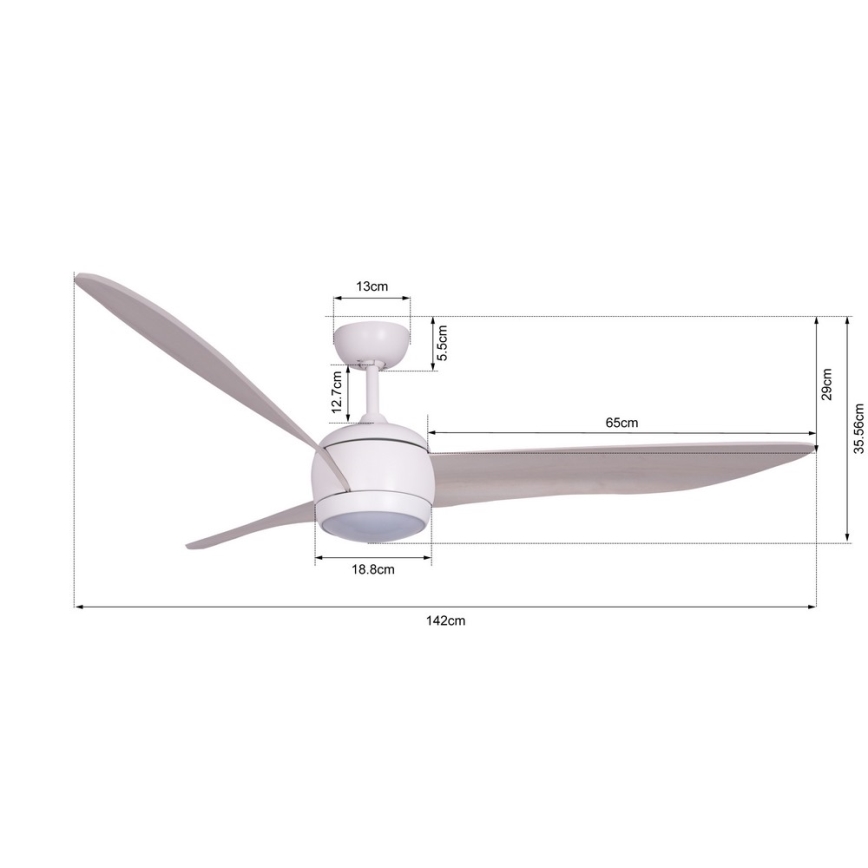 Lucci air 512911 - Ventilador de teto LED AIRFUSION NORDIC LED/20W/230V madeira/branco + controlo remoto