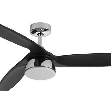 Lucci air 513072 - Ventilador de teto LED dimerizável BRONX LED/18W/230V 3000/4000/6000K preto/cromado brilhante Ø 132 cm + controlo remoto