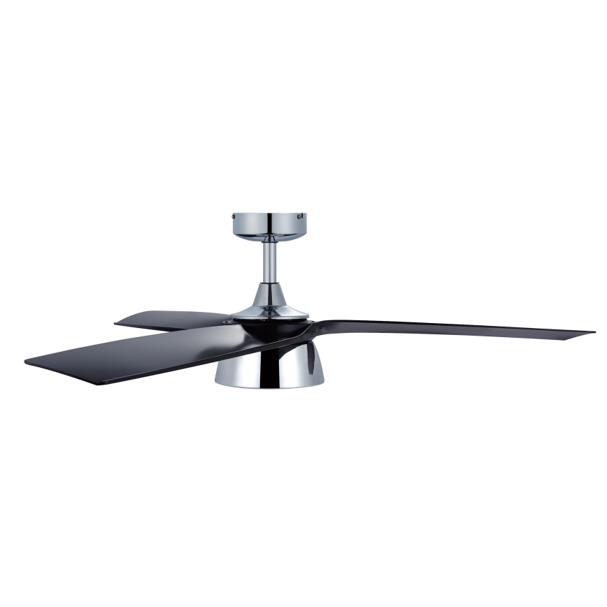 Lucci air 513072 - Ventilador de teto LED dimerizável BRONX LED/18W/230V 3000/4000/6000K preto/cromado brilhante Ø 132 cm + controlo remoto