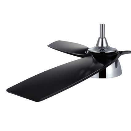 Lucci air 513072 - Ventilador de teto LED dimerizável BRONX LED/18W/230V 3000/4000/6000K preto/cromado brilhante Ø 132 cm + controlo remoto