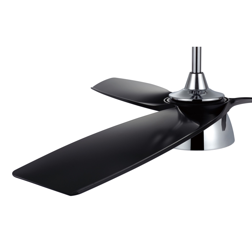 Lucci air 513072 - Ventilador de teto LED dimerizável BRONX LED/18W/230V 3000/4000/6000K preto/cromado brilhante Ø 132 cm + controlo remoto