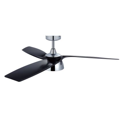 Lucci air 513072 - Ventilador de teto LED dimerizável BRONX LED/18W/230V 3000/4000/6000K preto/cromado brilhante Ø 132 cm + controlo remoto