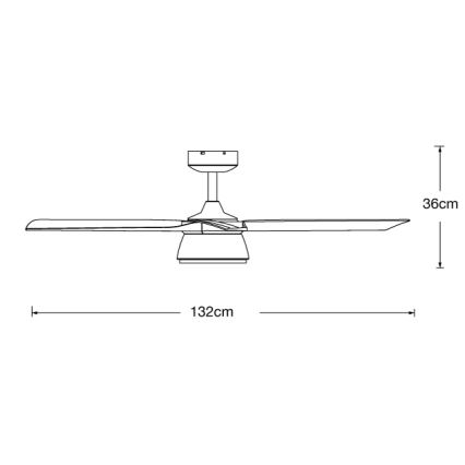 Lucci air 513072 - Ventilador de teto LED dimerizável BRONX LED/18W/230V 3000/4000/6000K preto/cromado brilhante Ø 132 cm + controlo remoto