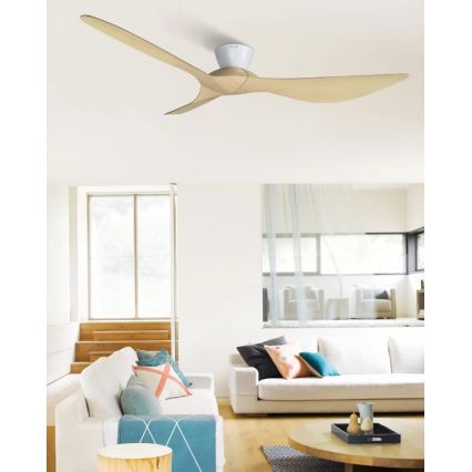 Lucci Air 514031 - Ventilador de teto KOTARA, diâmetro 137 cm, bege/branco + comando à distância