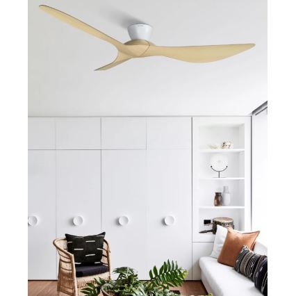 Lucci Air 514031 - Ventilador de teto KOTARA, diâmetro 137 cm, bege/branco + comando à distância