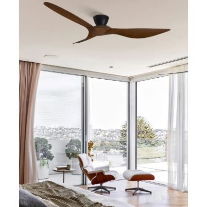 Lucci Air 514032 - Ventoinha de tecto KOTARA Ø 137 cm castanho/preto + controlo remoto