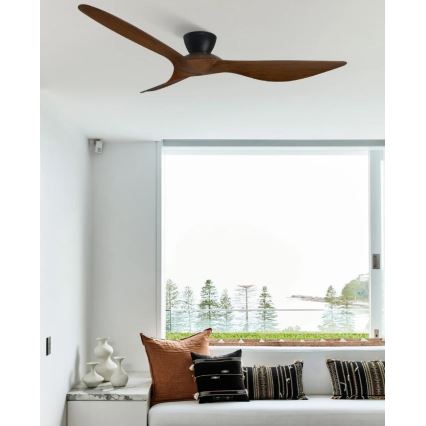 Lucci Air 514032 - Ventoinha de tecto KOTARA Ø 137 cm castanho/preto + controlo remoto