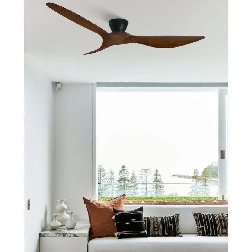 Lucci Air 514032 - Ventoinha de tecto KOTARA Ø 137 cm castanho/preto + controlo remoto