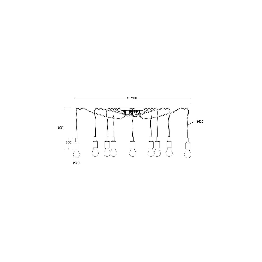 Lucide 08408/10/30 - Luz pendente FIX MULTIPLE 10xE27/60W/230V
