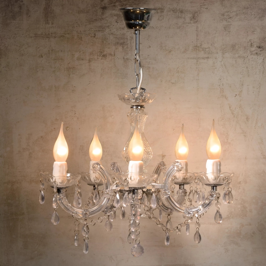 Lucide 78351/05/60 - Candelabro numa corrente ARABESQUE 5xE14/40W/230V transparente