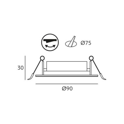 Luminária de embutir LED BRINO LED/3/5/7W/230V 3000/4000/6500K branca