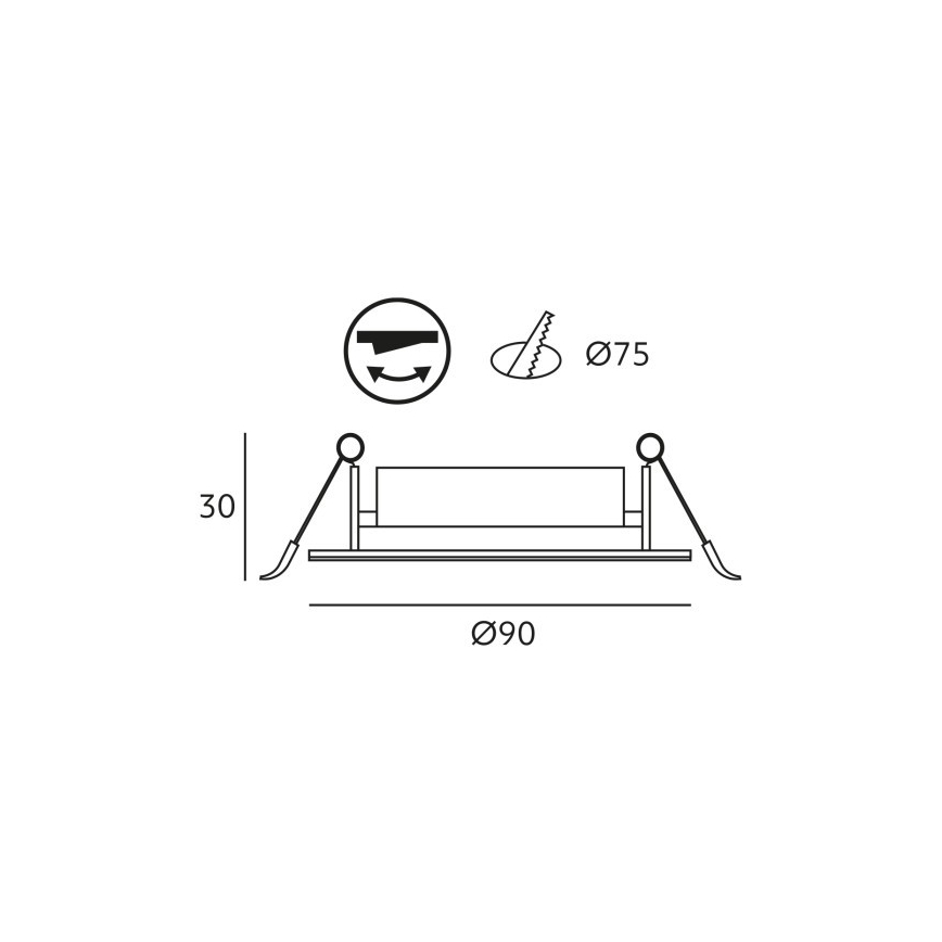 Luminária de embutir LED BRINO LED/3/5/7W/230V 3000/4000/6500K branca