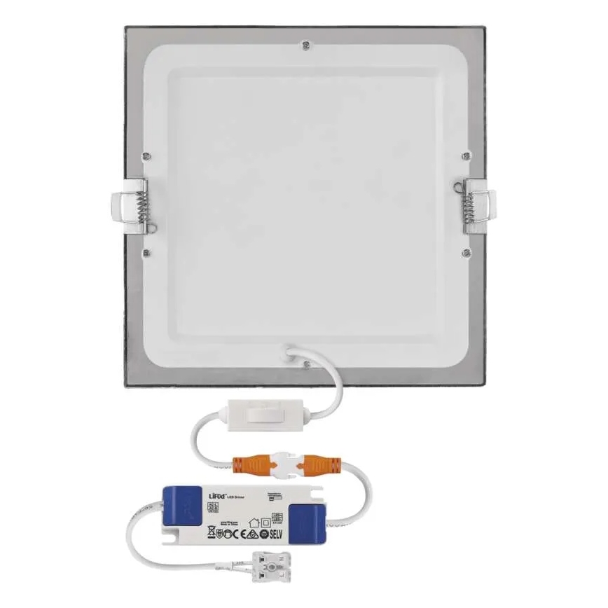 Luminária de embutir LED NEXXO LED/18W/230V 3000/3500/4000K prata 22,5x22,5 cm