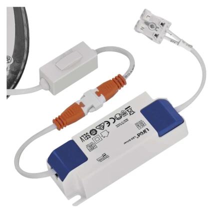 Luminária de embutir LED NEXXO LED/7W/230V 3000/3500/4000K prateada, diâmetro 12 cm