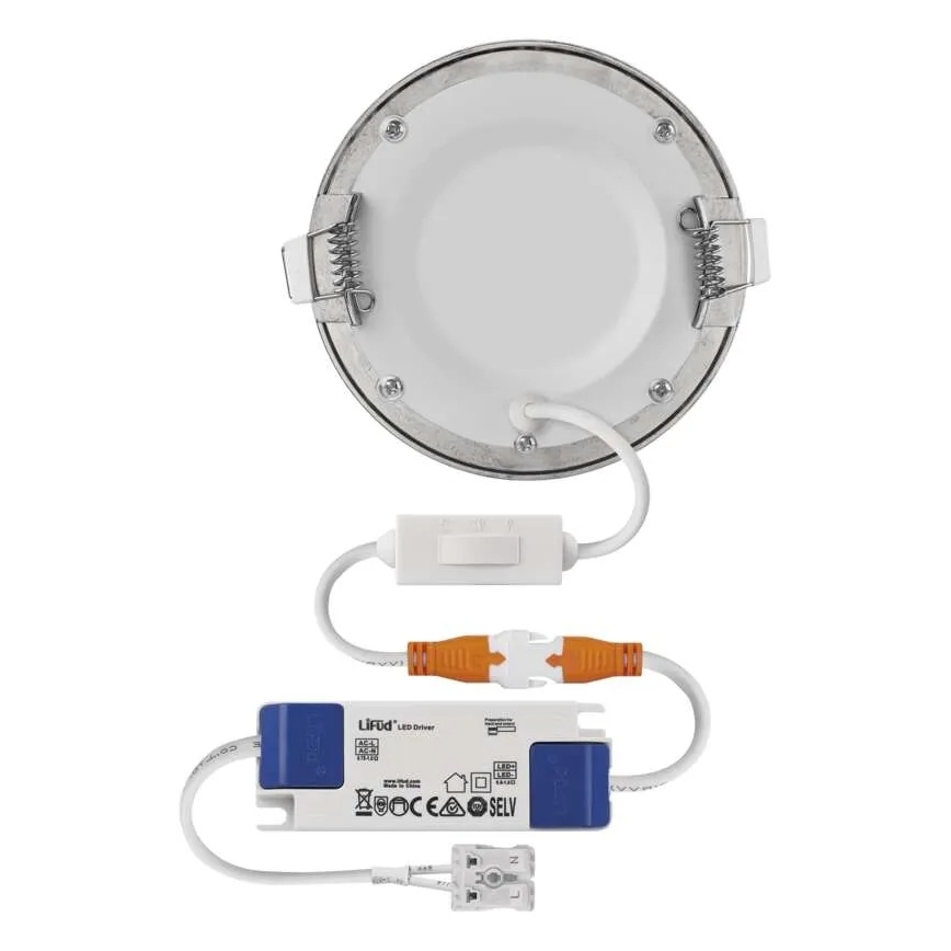 Luminária de embutir LED NEXXO LED/7W/230V 3000/3500/4000K prateada, diâmetro 12 cm