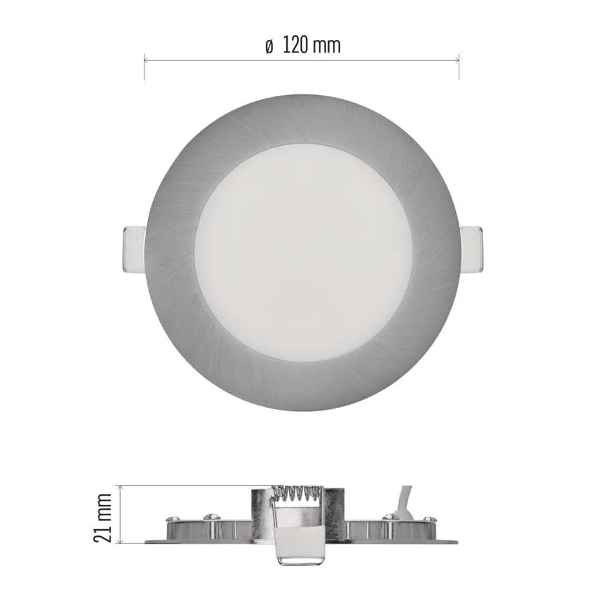Luminária de embutir LED NEXXO LED/7W/230V 3000/3500/4000K prateada, diâmetro 12 cm