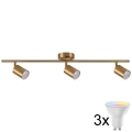 Luminária de embutir LED RGBW dimerizável GOLDIE 3xGU10/4,8W/230V 3000K dourada + controlo remoto