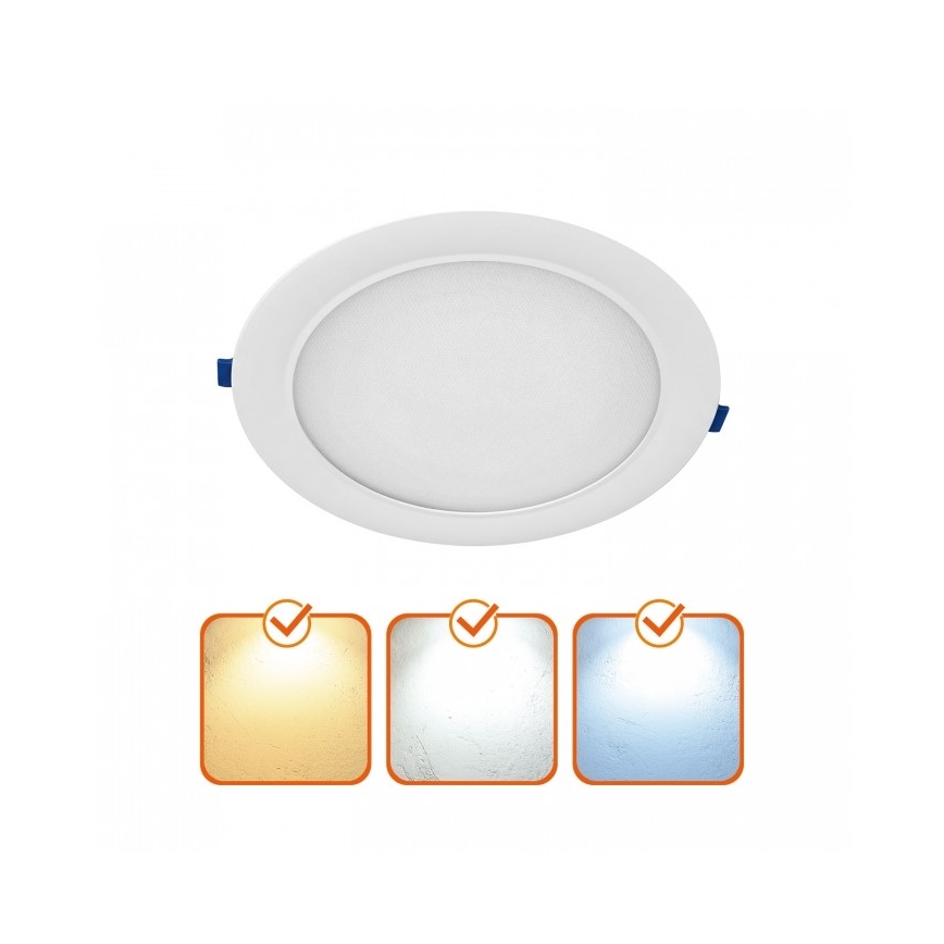 Luminária de embutir LED SIGARO LED/18W/230V 3000/4000/6500K, diâmetro 22 cm, branca
