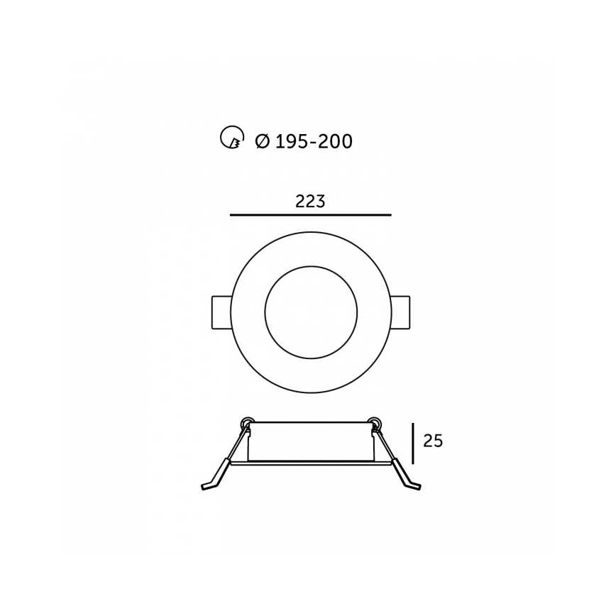 Luminária de embutir LED SIGARO LED/18W/230V 3000/4000/6500K, diâmetro 22 cm, branca