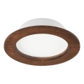 Luminária de embutir LED WOODY SPOT LED/12,5W/230V 4000K cerejeira ? 16 cm