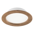 Luminária de embutir LED WOODY SPOT LED/16,5W/230V 4000K nogueira Ø 18,5 cm
