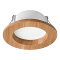Luminária de embutir LED WOODY SPOT LED/5,5W/230V 4000K carvalho Ø 10 cm