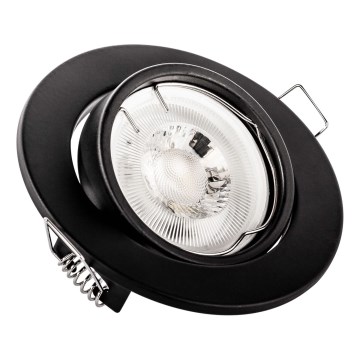 Luminária de embutir para teto 1xGU10/MR16/10W/230V, diâmetro 9 cm, preta