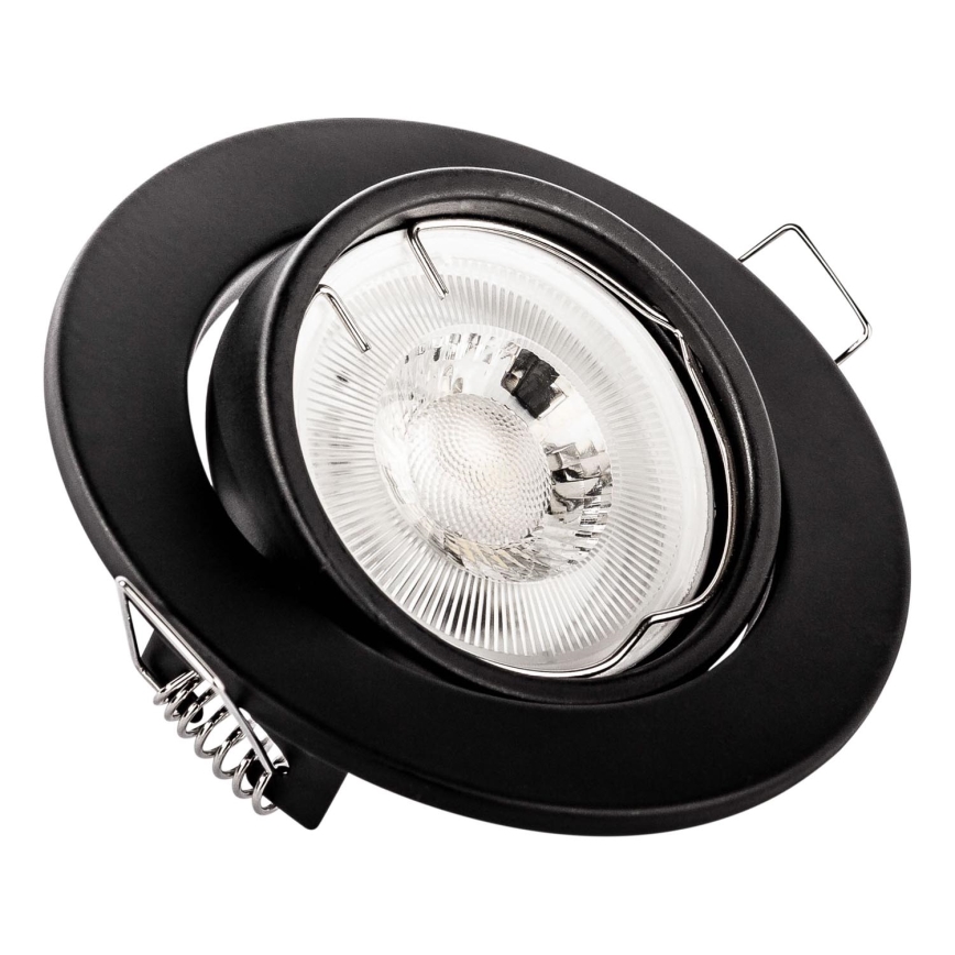 Luminária de embutir para teto 1xGU10/MR16/10W/230V, diâmetro 9 cm, preta